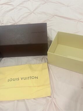Louis Vuitton Yellow Dust Bag with Brown Logo Box Set